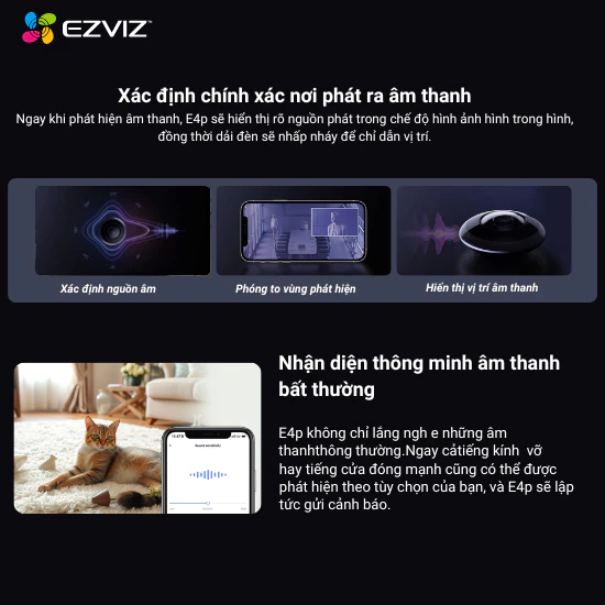 Camera Wifi mat ca 360 do Ezviz E4P 3K 2