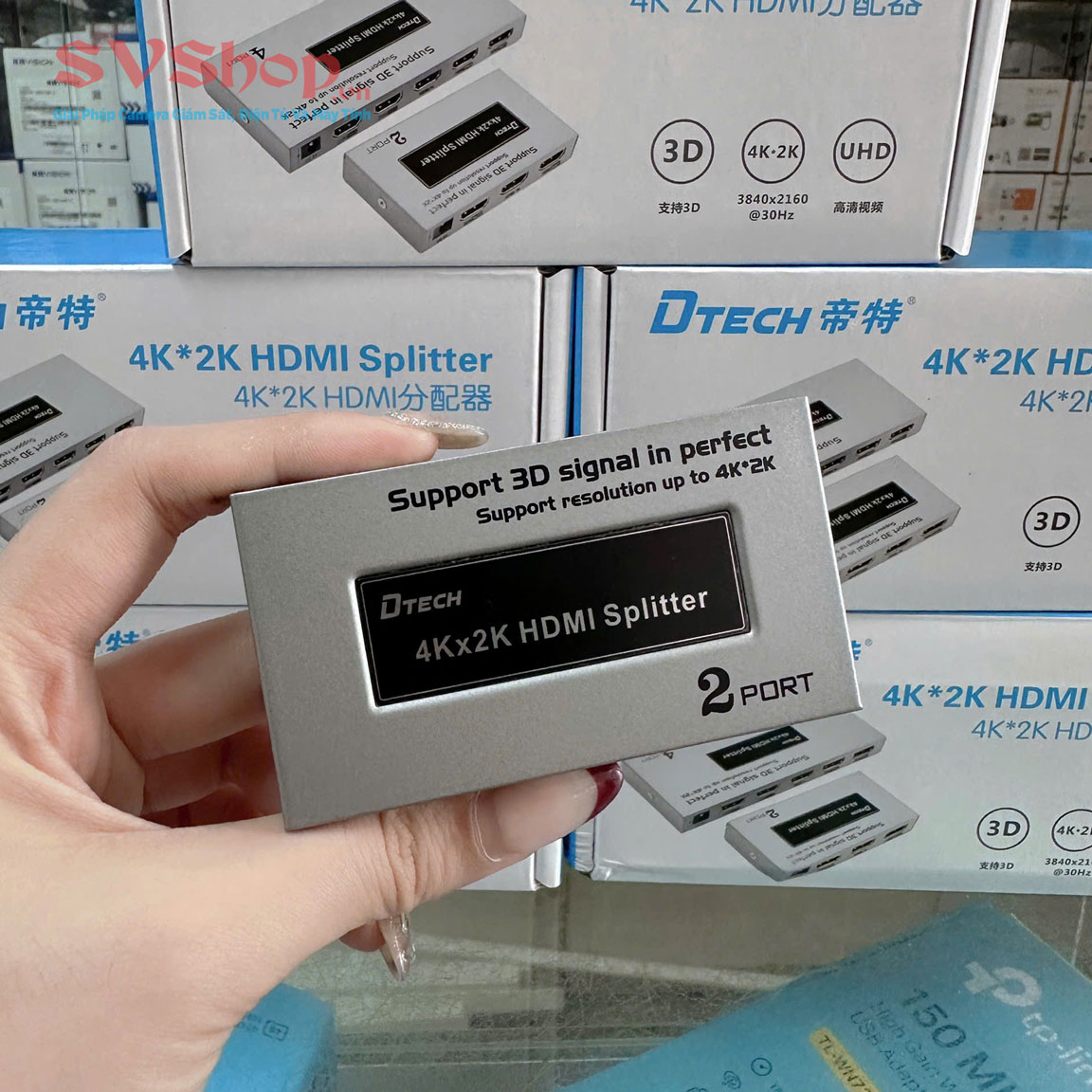 Bộ chia HDMI 1 ra 2 DTech Bo chia HDMI 1 ra 2 DTech 2